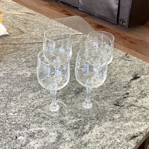 Princess House Heritage lead crystal 7” Goblets, set of 4